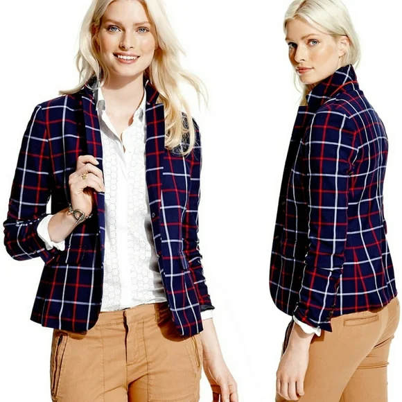 tommy hilfiger gingham blazer